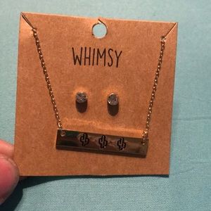 Cactus necklace and earring set
